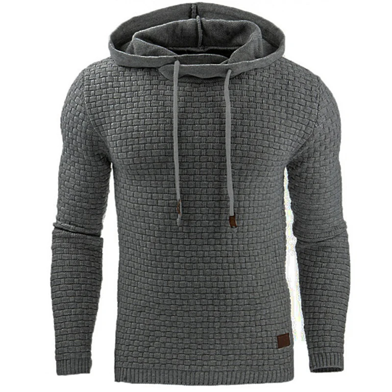 

Men Hooded Sweatshirt Solid Color Plaid Hoodies Male Long Sleeve Hoodie Loose&slim Casual Men Hoodies Sportswear