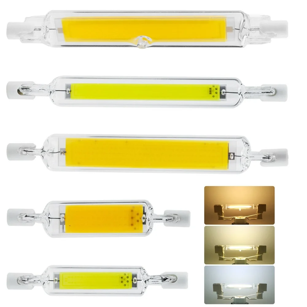 Dimmable R7S LED 118mm 78mm COB Light Bulb Glass Tube Floodlight 6W 12W 25W J78 J118 Halogen Lamp Replacement 110V 220V