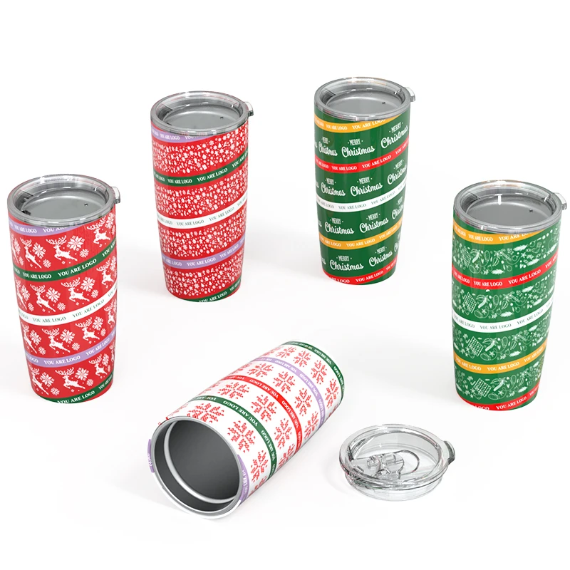 

Christmas Double Wall Stainless Steel Auto Coffee Tumbler Cups Wholesale Hot and Cold Ready