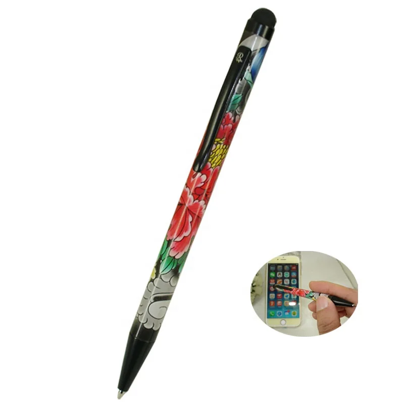 

ACMECN Cool Design Touch Stylus Pen with Full Color Printing Fashion 2 in 1 Multi-function Metal Slim Twist Fancy Capacitive Pen, Pms color
