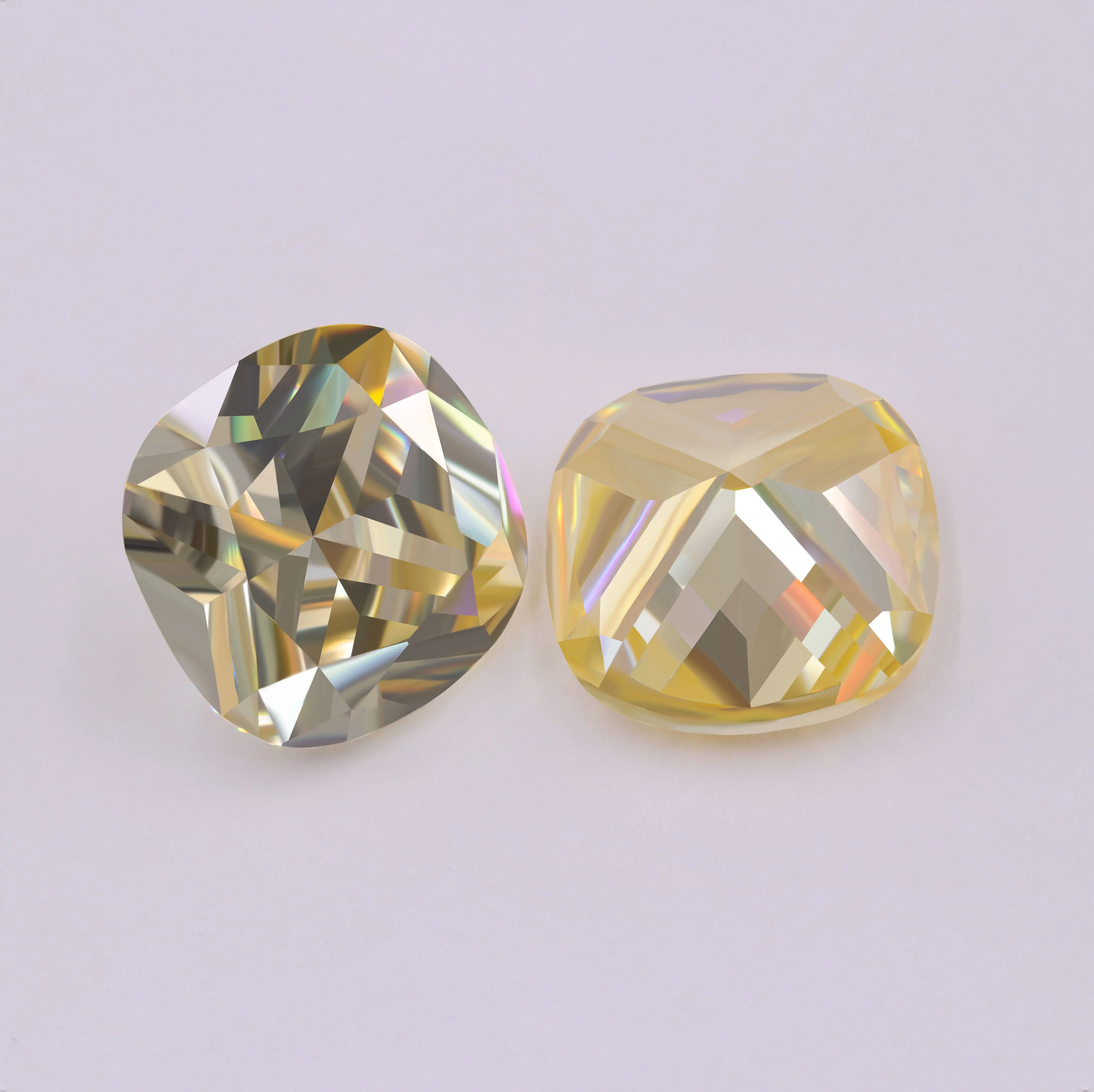 

Redleaf Jewelry high cz quality cushion square shape light yellow color wholesale loose gemstone cubic zirconia