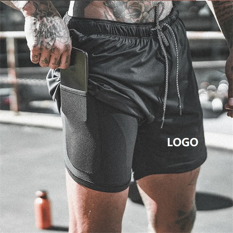 

Vedo GYM Shorts Dropshipping Custom Logo Polyester 2PC in 1 Joggers Running Basketball GYM Activewear Mens Workout Shorts, Picture shows