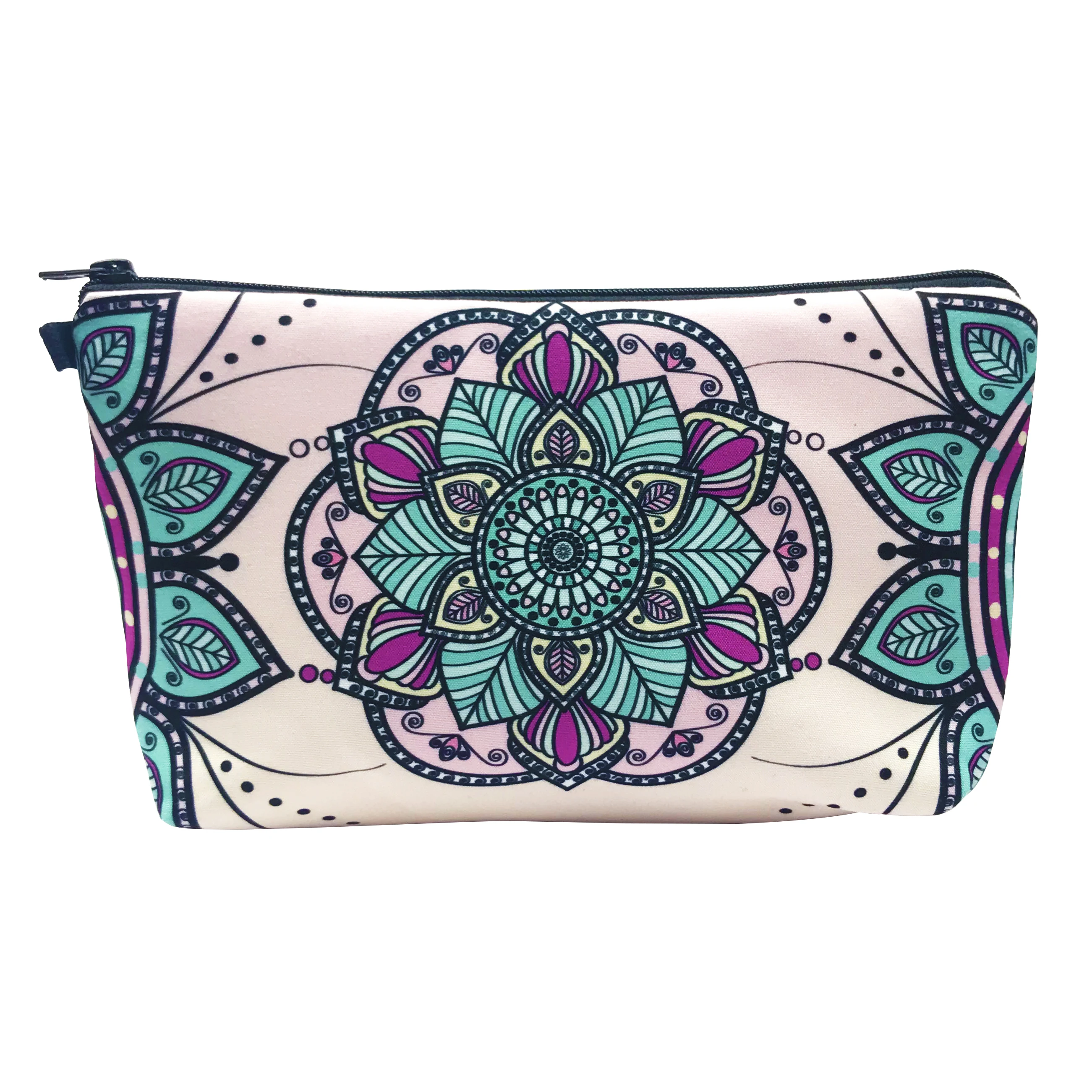 

Mandala Flower Makeup Toiletry Organizer Pouch Canvas Cosmetic Bag