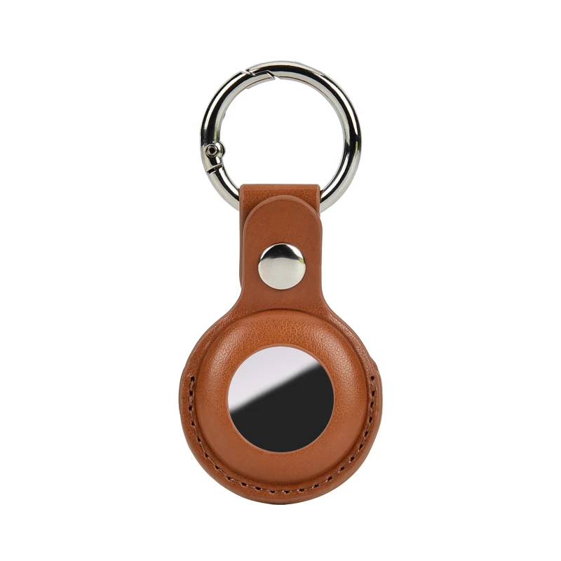 

Wholesale leather pet case for apple airtags, dog collar holder protect film keychain tracker anti-lost wallet for airtag, 10 colors