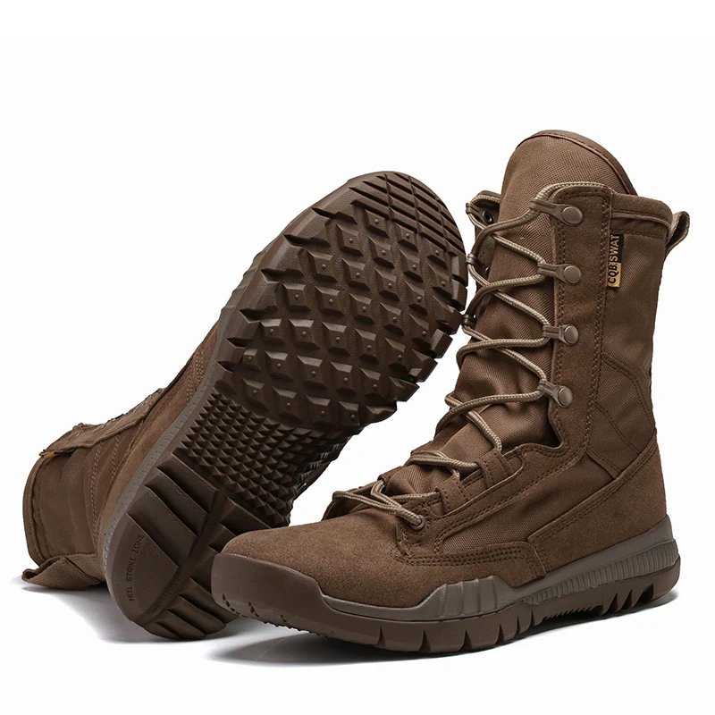 

Men's Lace up army safety shoes Military Tactical Boots, Brown,black