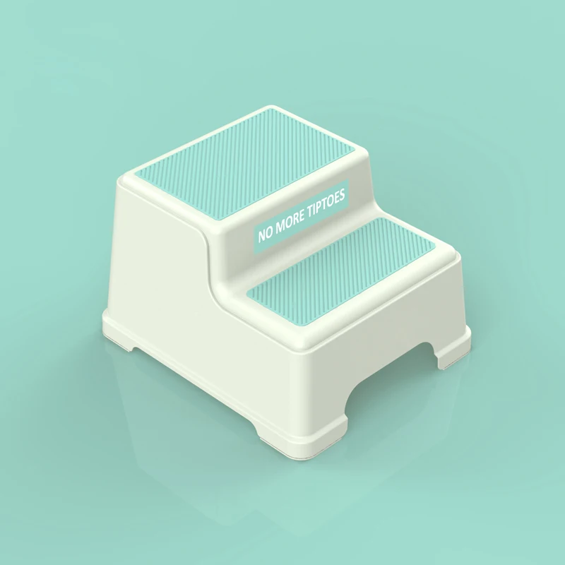 
China Soft Grip Non slip Cheap Safety Toddlers Plastic Child 2 Step Stool for Bathroom 