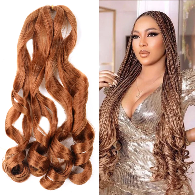 

Spiral Curl Synthetic Hair Ombre Pre Stretched Crochet Braiding Hair 24inch Spiral For Women Extensions High Temperature Wire