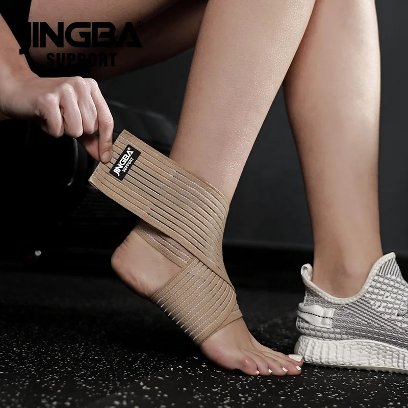 JINGBA Manufacturer Free Size High Elastic Quality Detachable Customized Multi Colors Compression Ankle Wrap Ankle Bandage