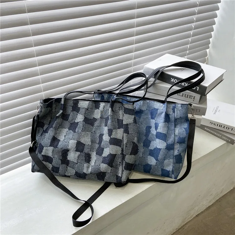 

New Wholesale Handbags Women Irregular Check Pattern Ladies Tote Bag Fashionable Shoulder Bag