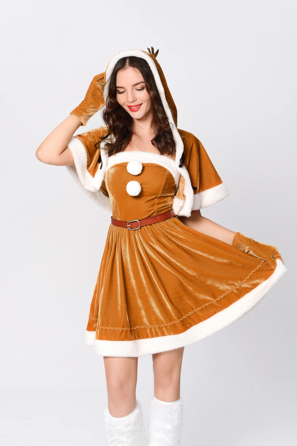 成人女性圣诞圣诞老人圣诞礼服套装