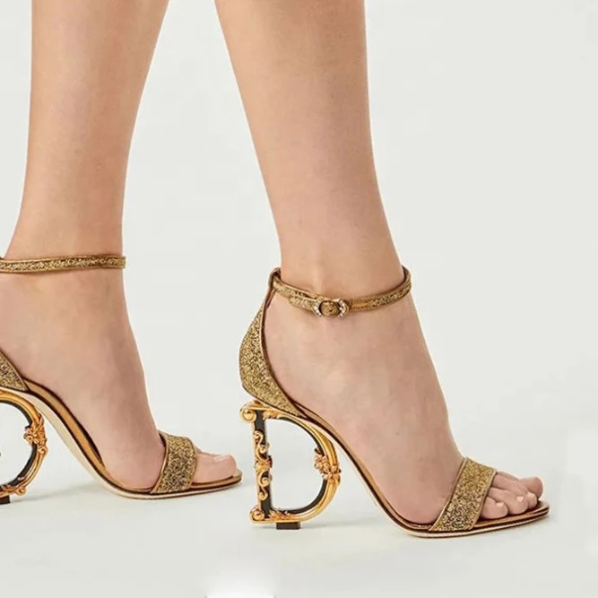 

2022 Summer Genuine Leather Branded designer D letter Ladies Luxury High Heels Sexy Clubwear Dress Pumps Shoes Heeled Sandals