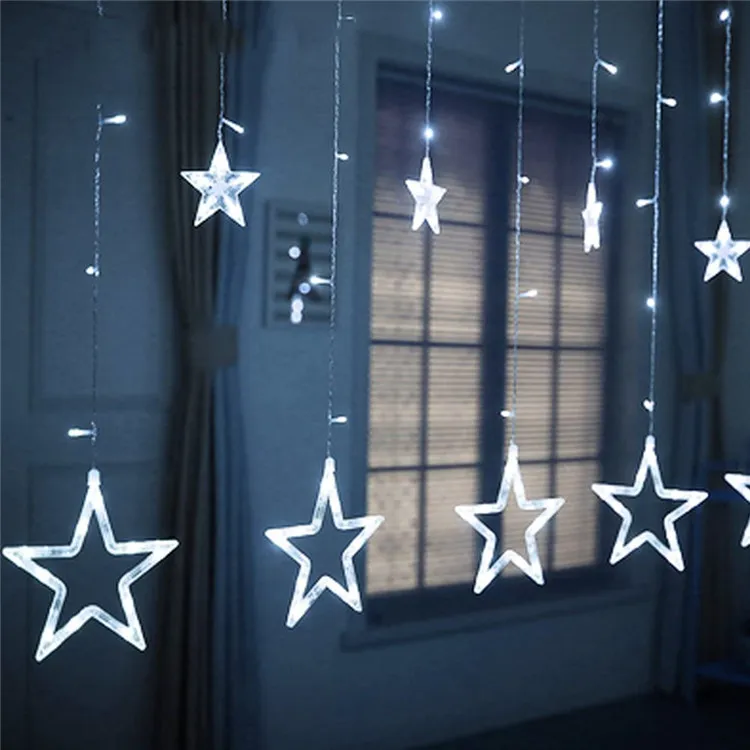 

LED Moon Star Christmas Lights, Star Light Decoration Wedding Christmas Tree Party, White/yellow