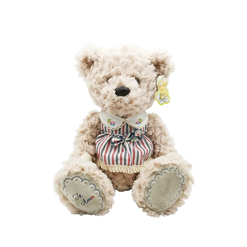 Customized 30cm cute stuffed animals teddy bear plush toys with floral skirt