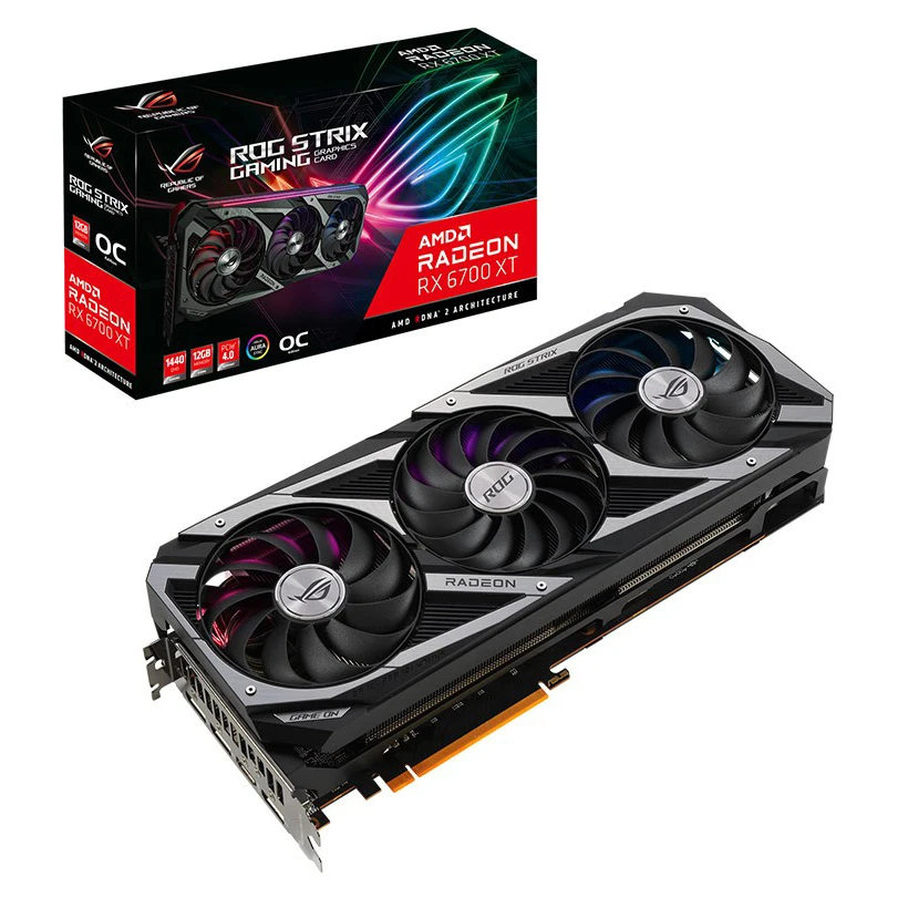 

a s u s rog strix non lhr 6700 XT Graphics Card 8G Clock Status Item Chip Fan Support Cooler Output DVI Desktop VGA PCI