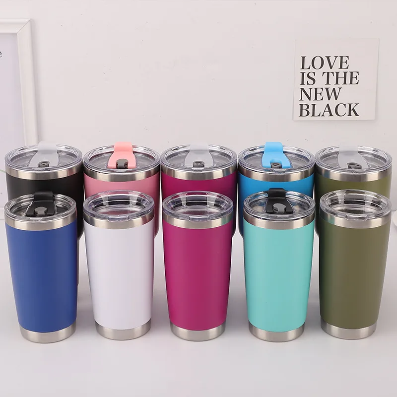 

H463 20oz 30oz Outdoor Portable Car Sport Vacuum Flask Tumbler Cup Multi Colour Straight Stainless Steel Water Bottle