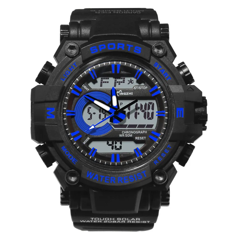 

2021 Boys Watch Digital Wrist Watch Dual Time Alarm Watches Multi-Functional Sport LED Light Relojes Student