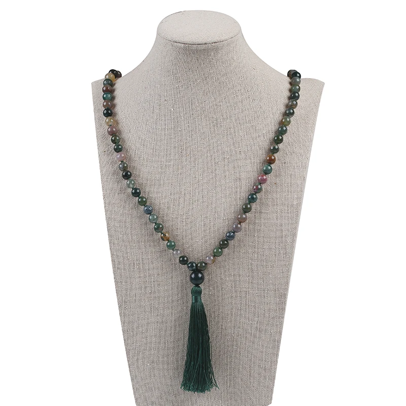 

New design 108 Mala Beads Tassel Natural Stone Beads Necklace