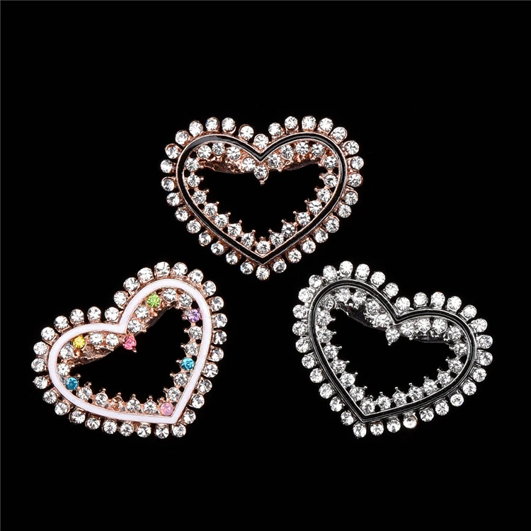 

Factory Supply brooch pin heart shaped korean brooch alloy rhinestone hijab pin brooches