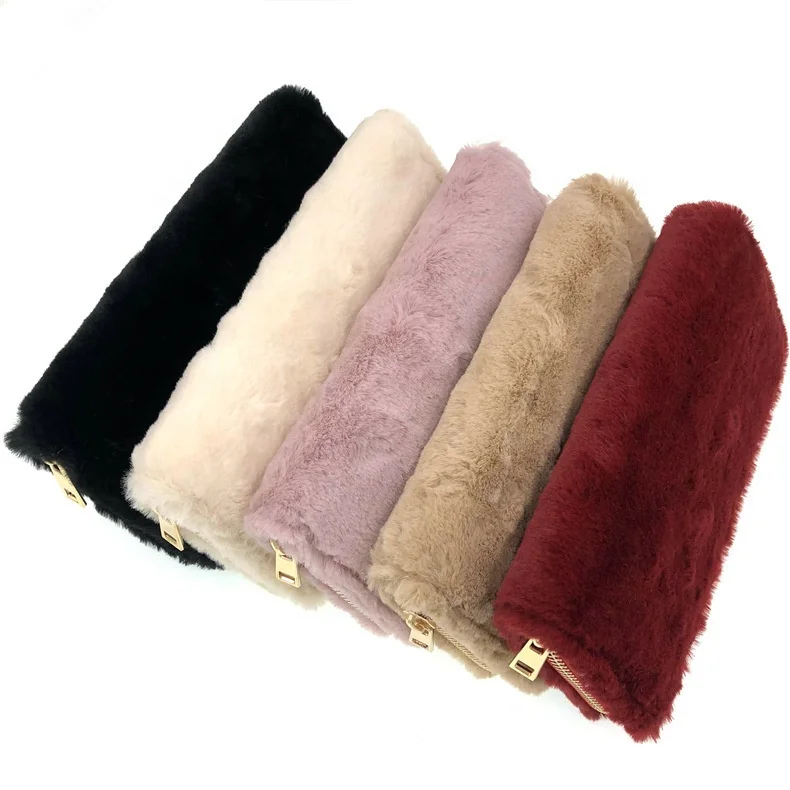 

Faux Fur Zipper Women Ladies Wallet, Multi