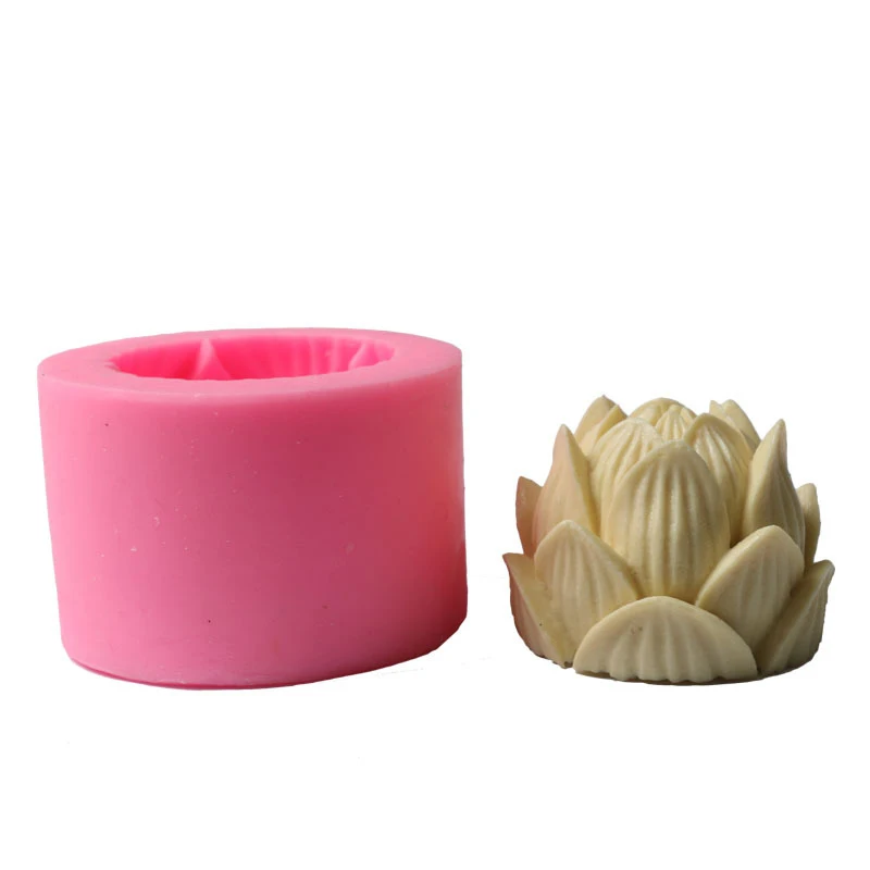 

B-3050 Lotus 3D dimensional silicone sugar chocolate Handmade Soap Candle silicone mold aromatherapy ornaments silicone mold, Random