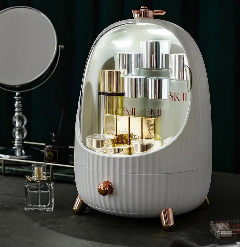 

Best Selling Rotating Plastic Acrylic Organizer Makeup Cosmetics Organizer Storage Box Skin Care Jewelry Storage