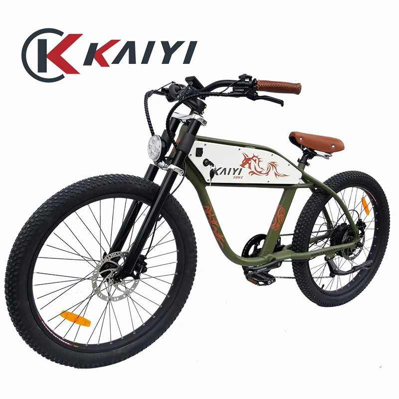 

KAIYI fat tire 48V500W rear motor cruiser retro electric bike