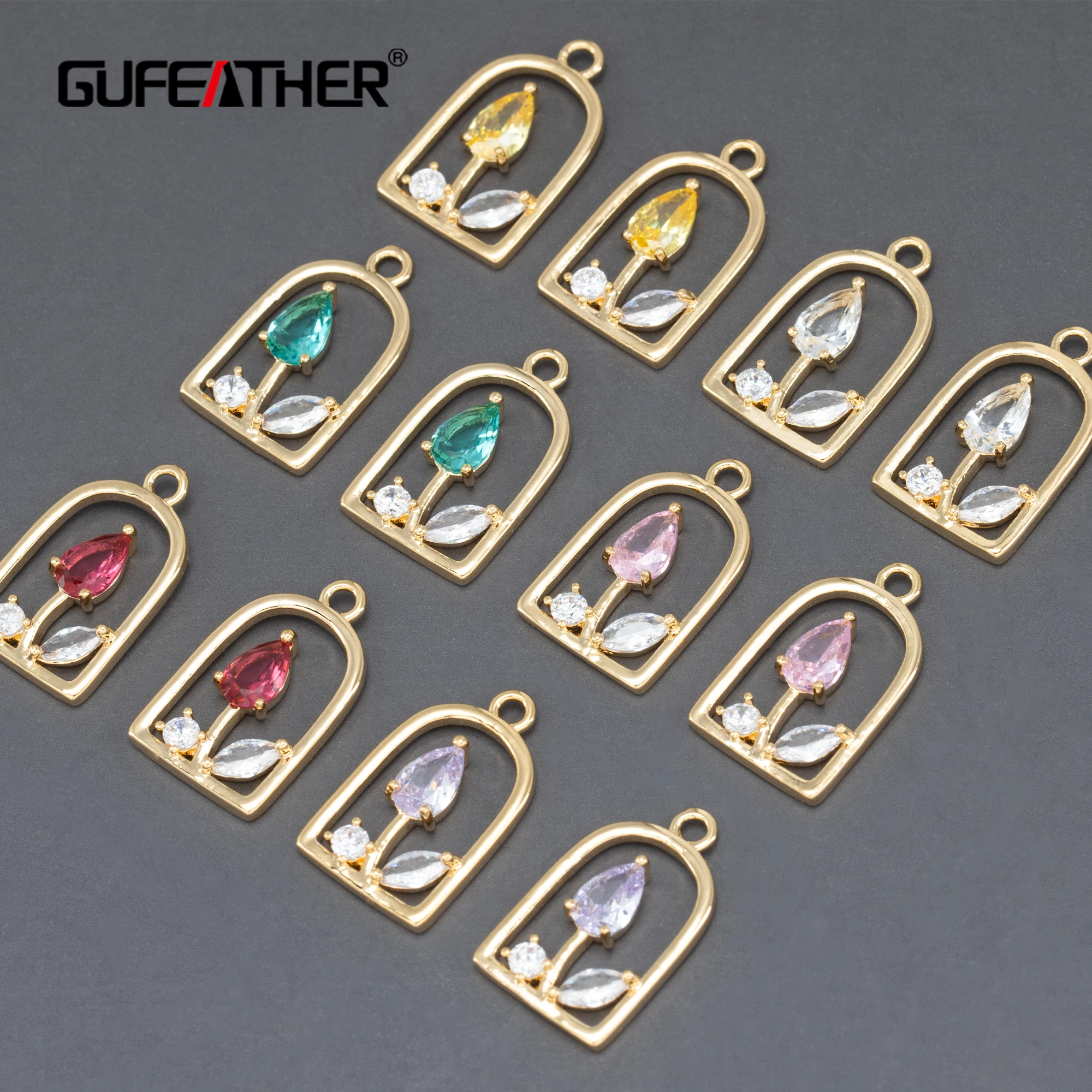 

MA90 jewelry accessoriesnickel free18k gold platedcopperzirconsdiy pendantsjewelry making findings10pcs/lot