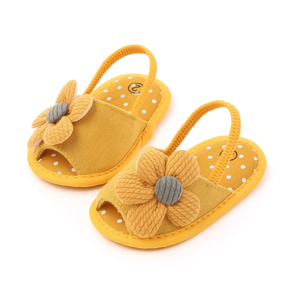 

High Quality Fancy Baby Sandals Girl Flower Cotton indoor walking shoes Infant toddlers Sandals, 5 colors