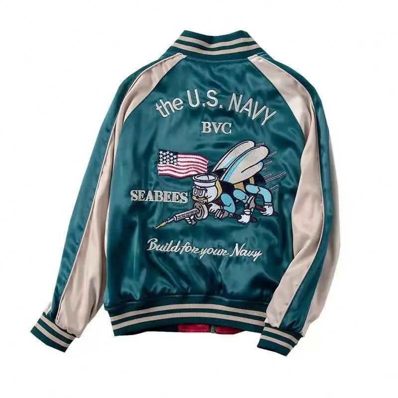 

China Luxury Fashion Custom Embroidered Yokosuka Double sided Men Jacket