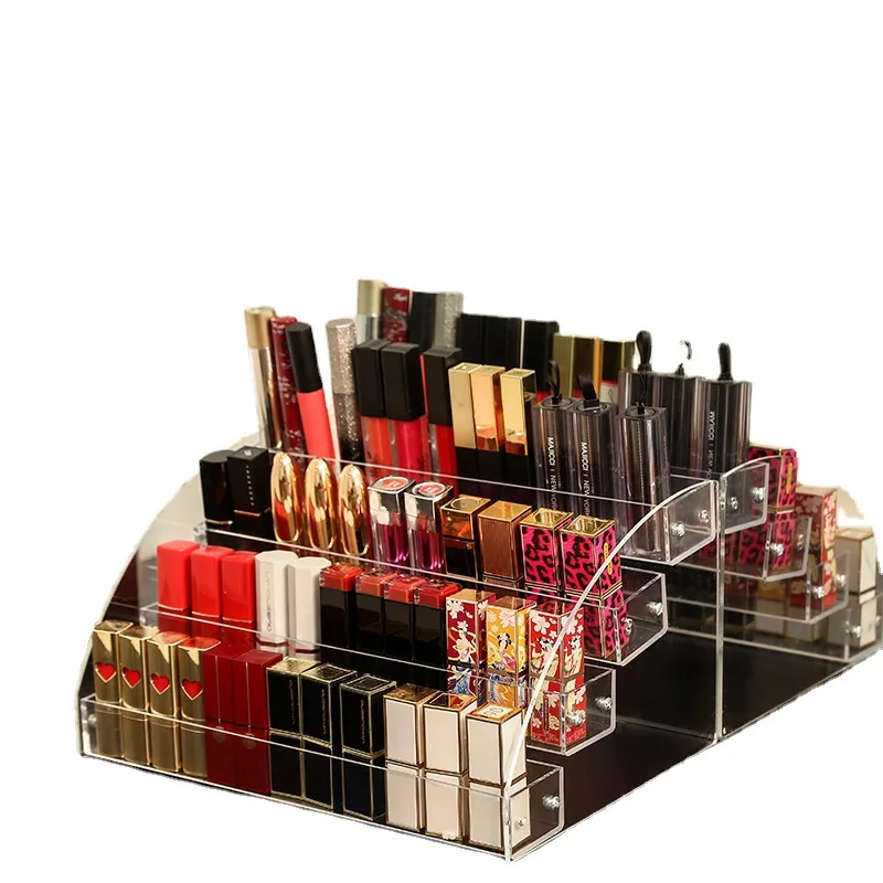 

The new transparent dust-proof acrylic lipstick storage box 5-tier nail polish holder, Picture