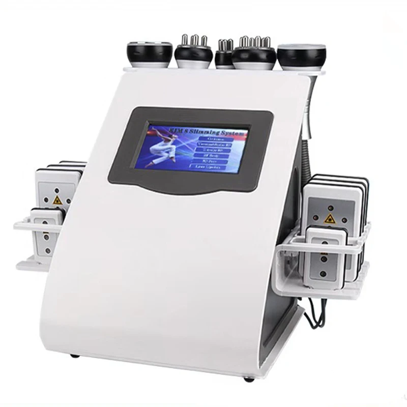 

Vacuum Cavitation System 6 in 1 Weight Loss radio frequency lipolaser cavitation rf slimming beauty machine, White