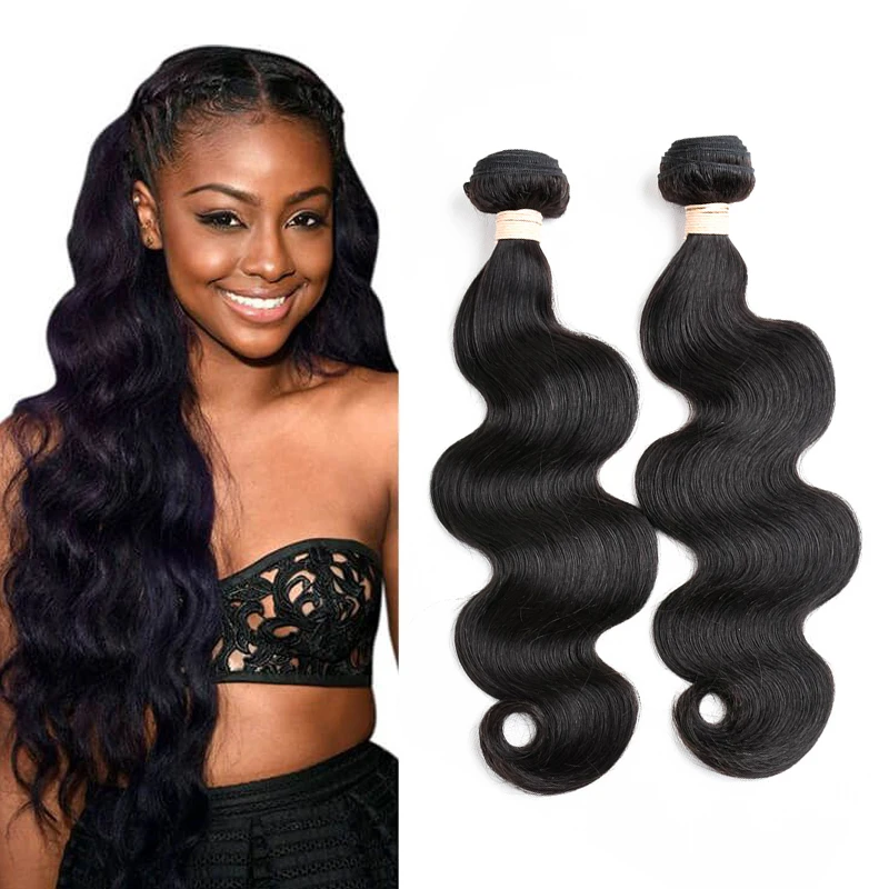 

Natural Color 100G Machine Double Weft 3 Or 4 Bundle Deal Peruvian Body Wave Bundles 100% Remy Human Hair Extensions