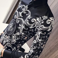 

Men Paisley Print Shirt Camisa Slim Fit Masculina Social Formal Shirts For Men Slim Fit Korean Clothes Men Prom Club Shirt