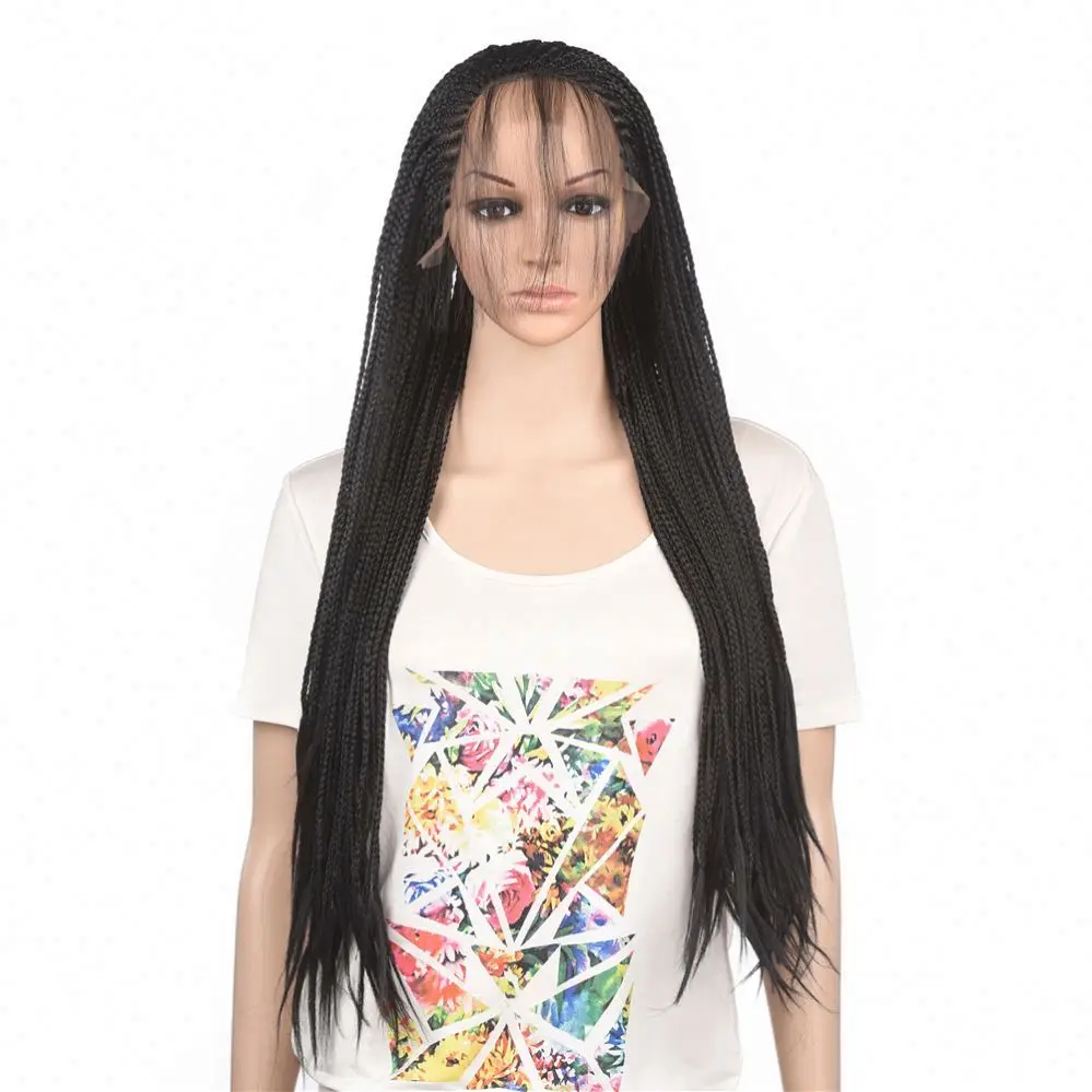 

MYZYR Private Label Synthetic Wig,braided Box Braids Synthetic Lace Front Wig Synthetic Lace Front Wigsynthetic Wig Vendor Long, Pink,black