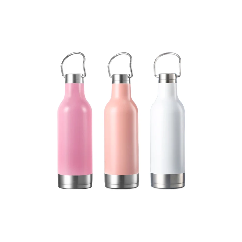 

500ml capacity Insulated double wall Stainless Steel powder painted Coke Shaped water bottle, Customized color