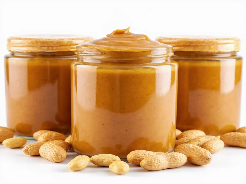 Three jars of peanut butter with different flavor variations