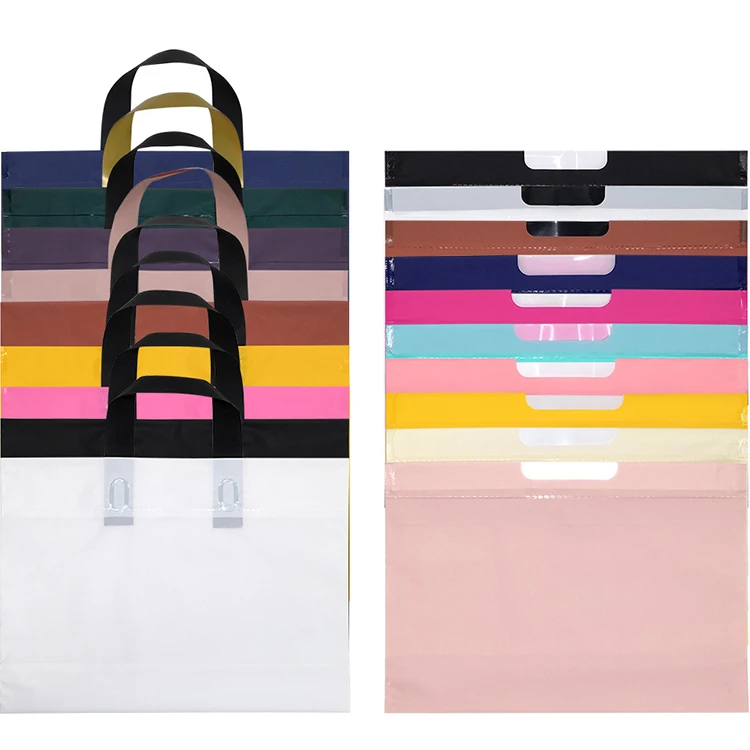 

Custom die cut handle bag shopping plastic bags with logos