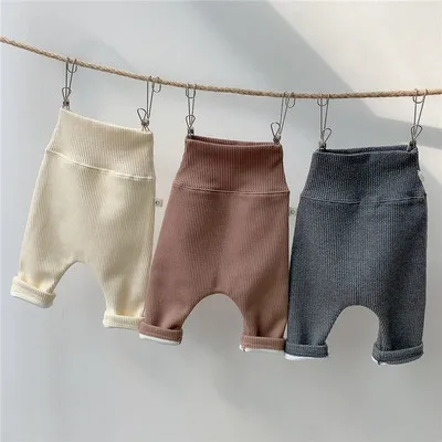 

Children's Pants Korean Version Of Baby's Plush Warm High Waist Leggings