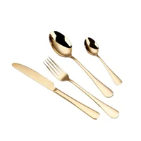 

Luxury Hotel Restaurant Wedding Gold Plating Stainless steel spoon Steak knife fork 16 piece flatware cutlery Gife set