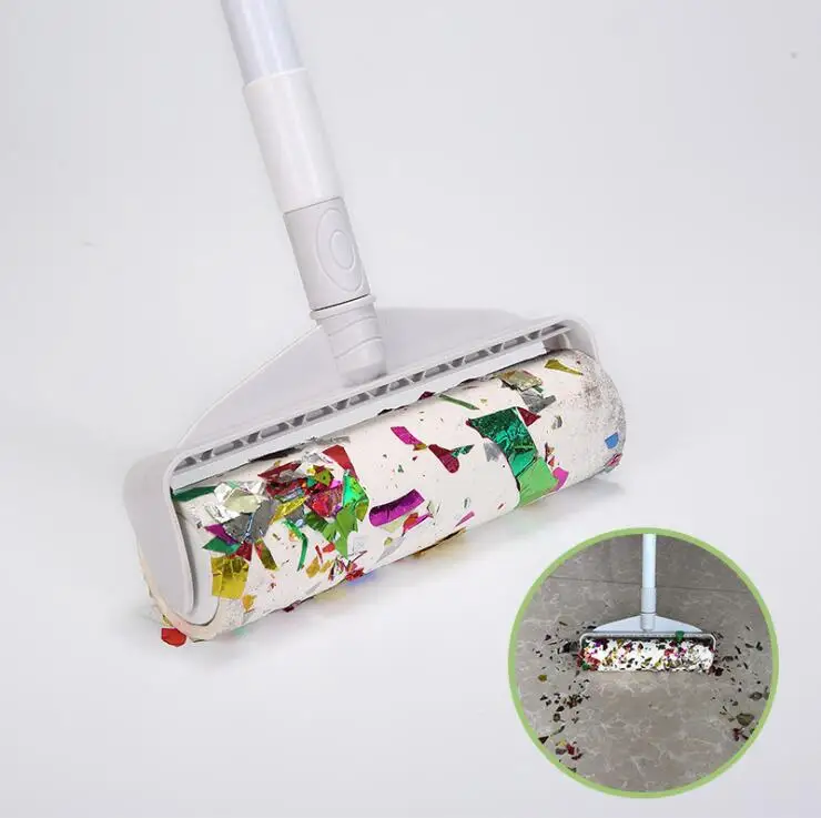 11012 Sticky Floor Cleaning Mop Extendable Long Handle Lint Roller For