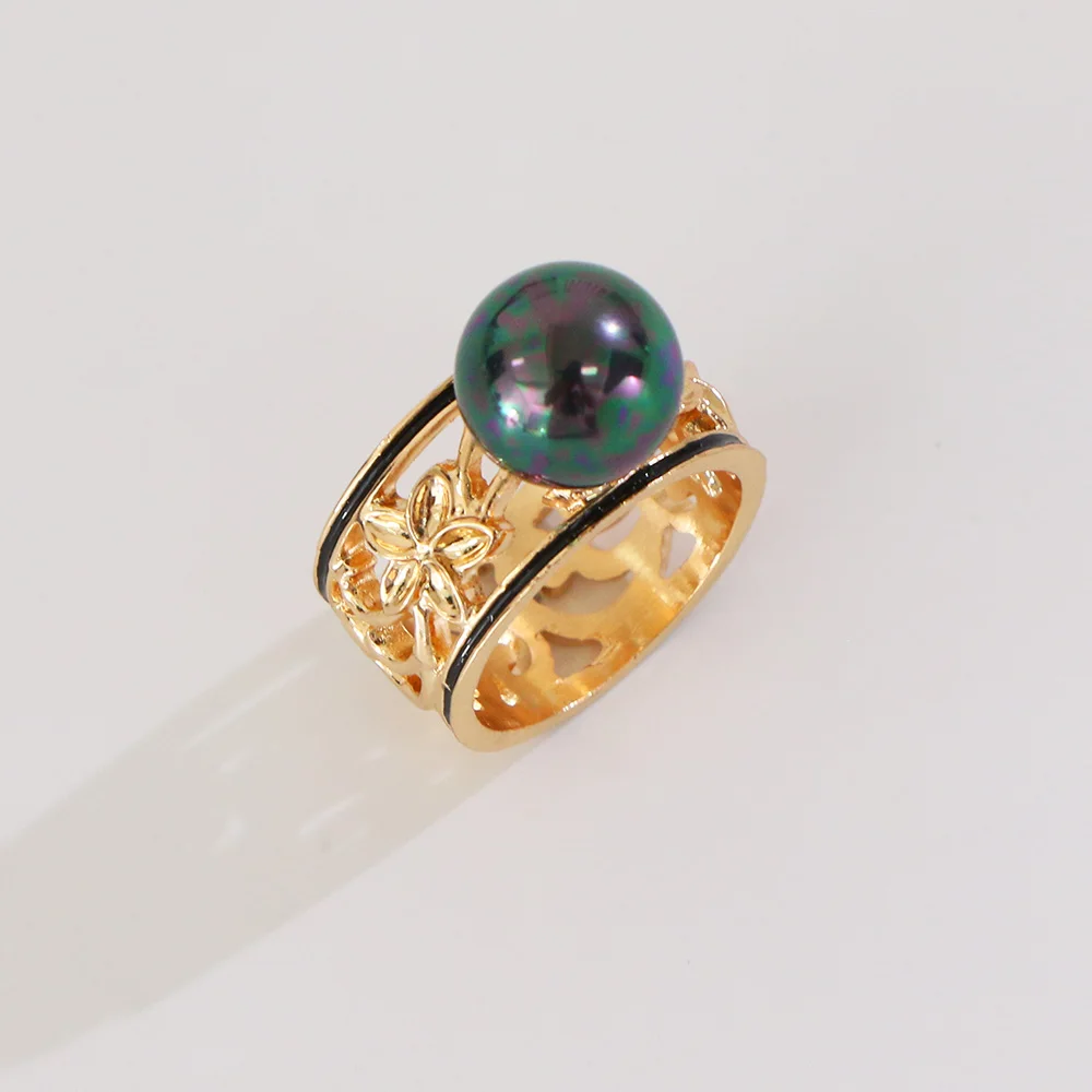 

Hawaiian Rings Pearls Polynesian Style Rings Gold Plated hawaiian jewelry wholesale