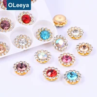 

Wholesale Glass Glittering 10mm 12mm Sun Flower Pendant Claw Rhinestones without Hole Galactic Strass Crystals for DIY