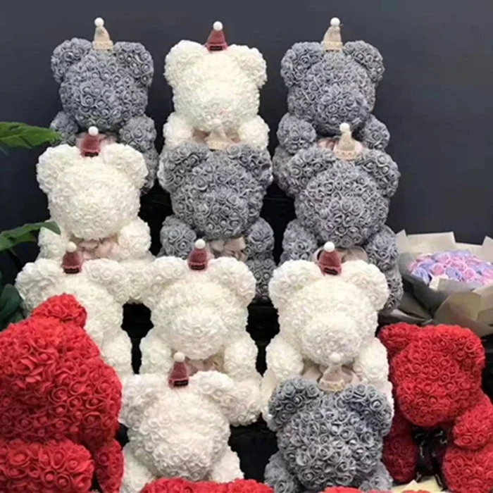 
Factory customization fashion panda 40cm Soap Foam Bear of Roses Bear Flower 
