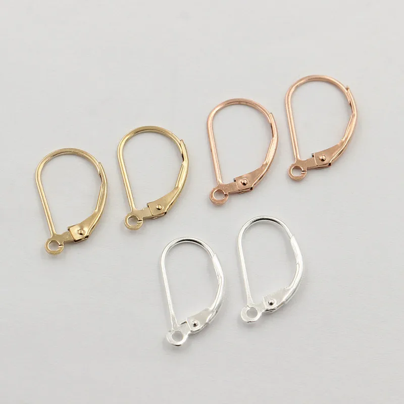 

Luxury 14K Gold Filled Plain Lever Back Hoop Earrings Findings for Women DIY Jewelry Making
