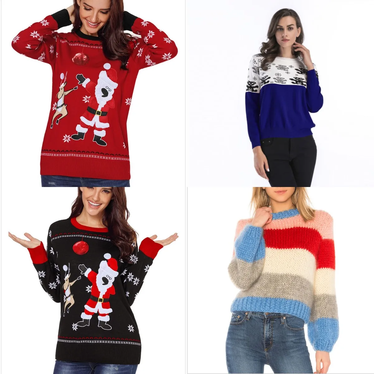 

Cheap cotton new round collar western cartoon mouse printing loose women's sweater