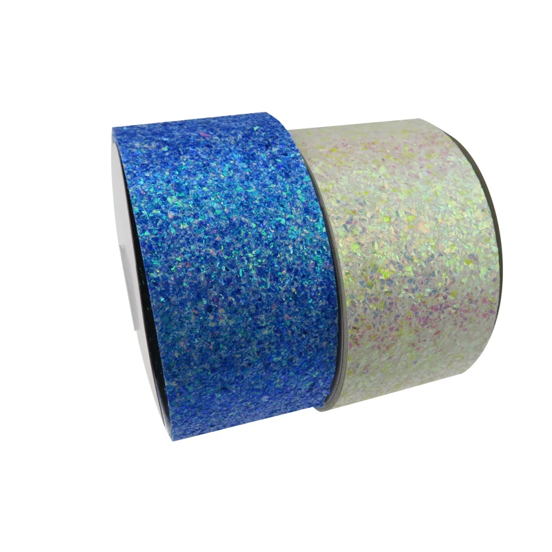 

3 inch 75mm shiny sparkly vinyl chunky glitter ribbon for hair bows DIY hat shoes hand made crafts decoration Fabric ribbon, 196 color to choose
