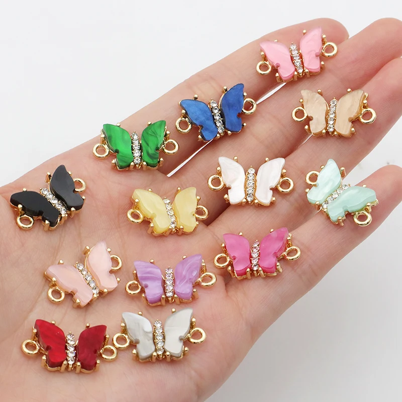 

GOOD quality wholesale trendy women custom crystal jewelry bracelet necklace DIY charms 18K gold plated charms