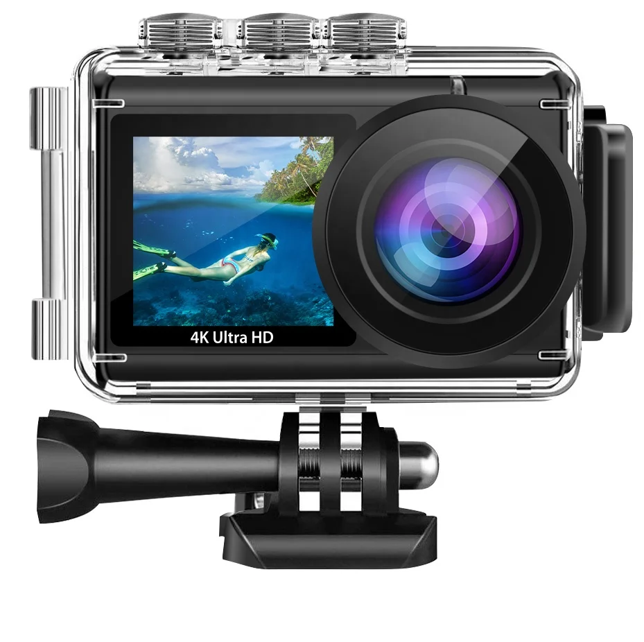 

2020 selfile style action camera 23.5 inch big screen and 1.5 inch front sreen mini action cam