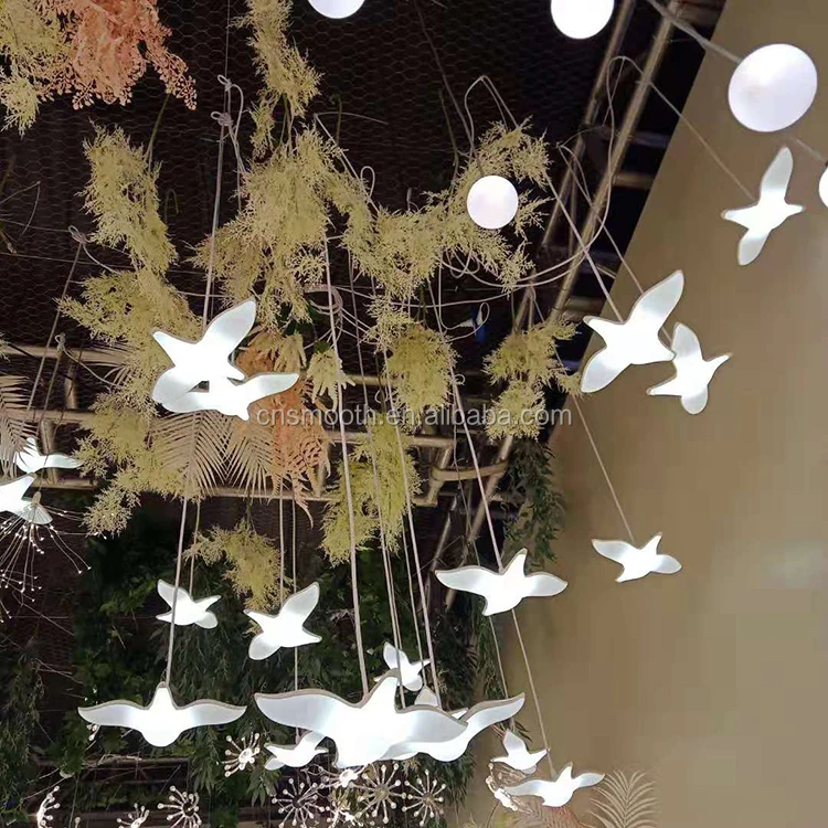 Special Lighting Effects Ceiling Crystal Acrylic Birds Led Wedding ...