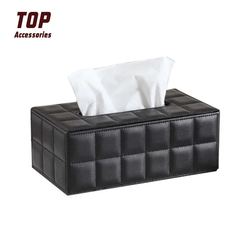 

Hot Sale Rectangle Leather Tissue Box for Hotel